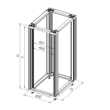19´´铝合金机柜框架-AFCF25W6D6